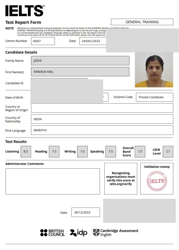 IELTS Result 2