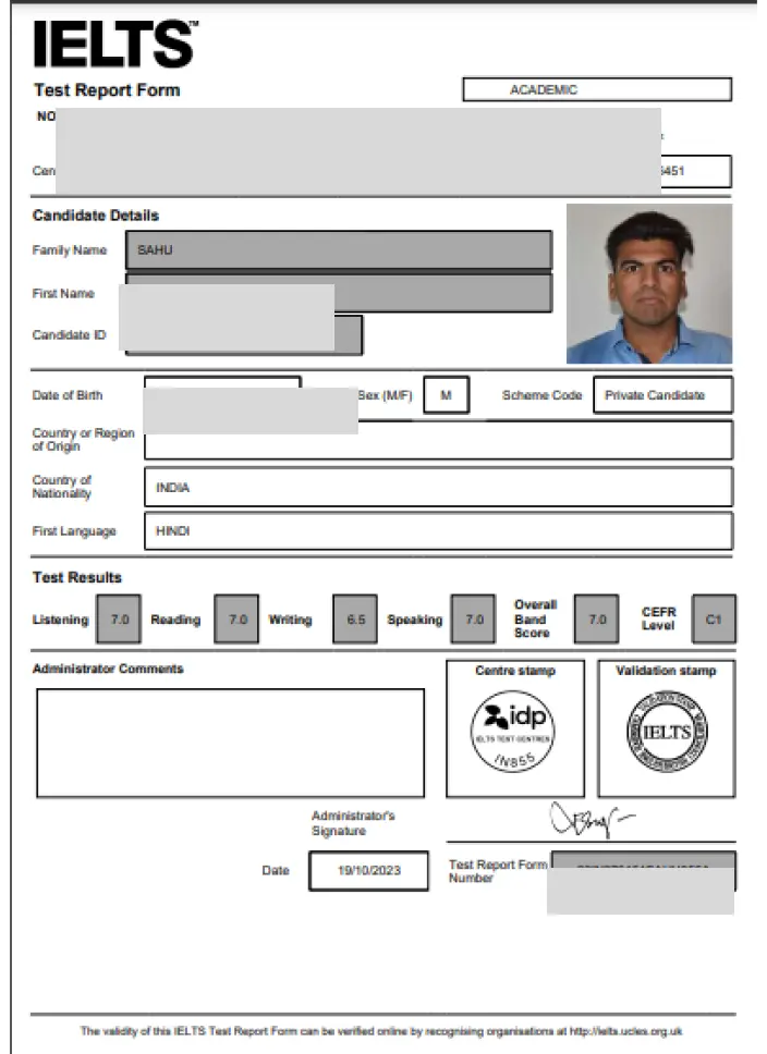 IELTS Result 5